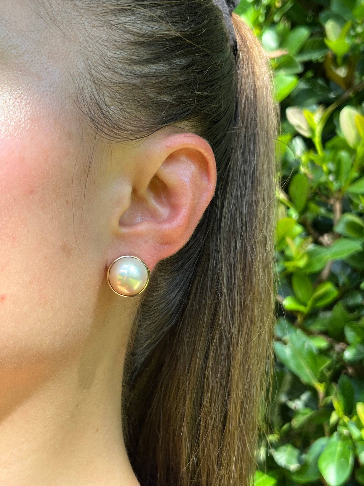 Vintage, 9K gold made pearl earrings
