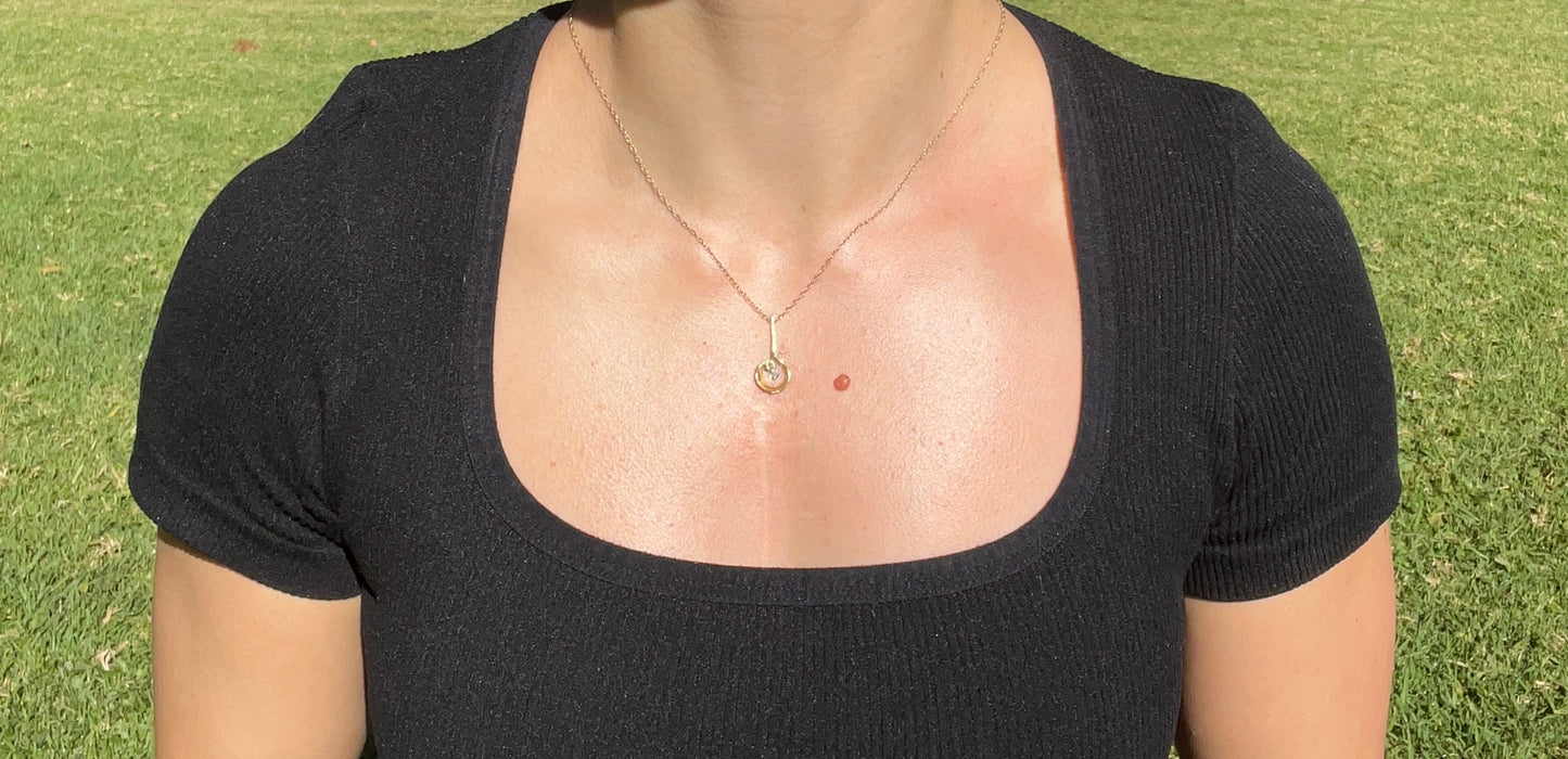 Vintage, 18K gold diamond pendant