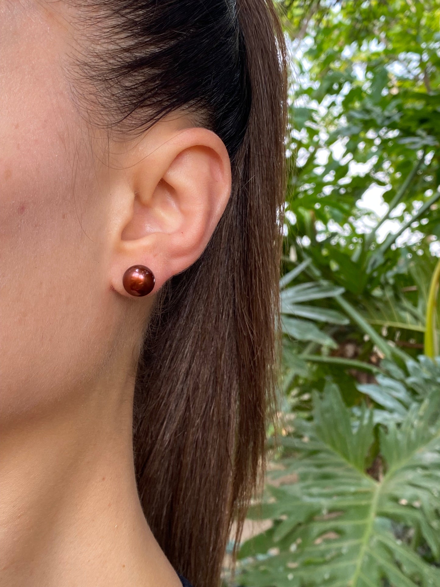 Estate, 9K gold freshwater pearl stud earrings by Jack Friedman