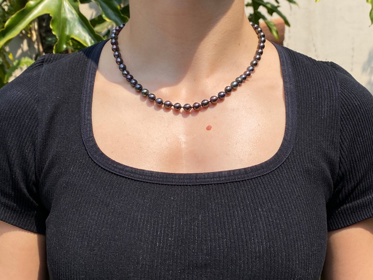 Estate, 9K gold freshwater pearl necklace by Jack Friedman
