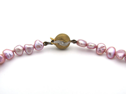 Estate, 9K gold freshwater pearl necklace by Jack Friedman
