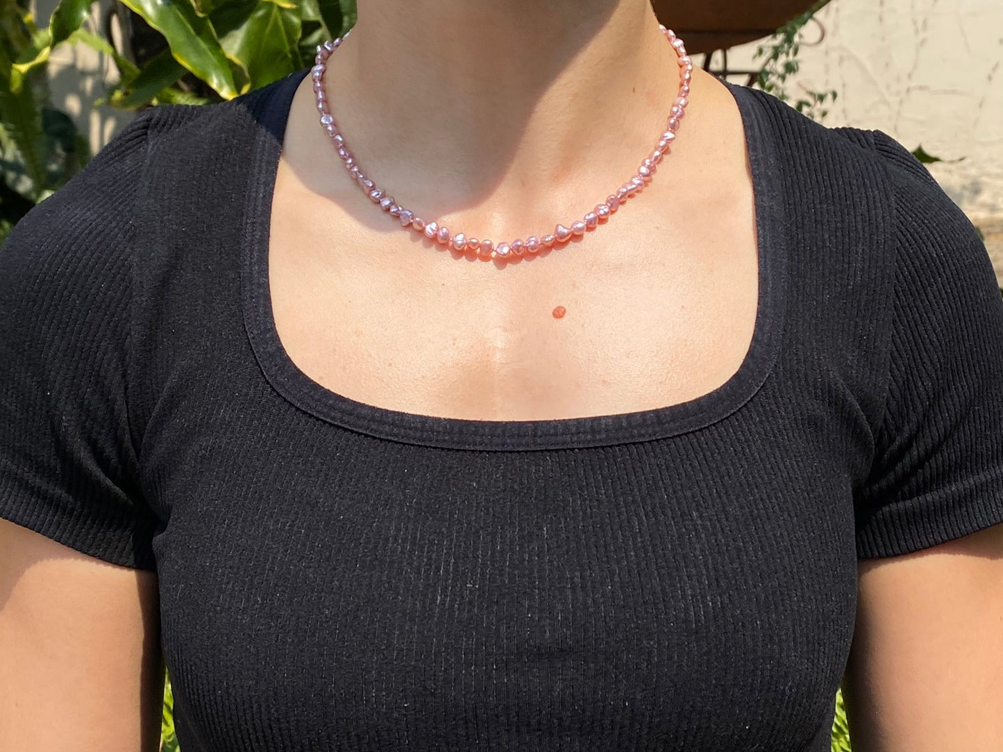Estate, 9K gold freshwater pearl necklace by Jack Friedman
