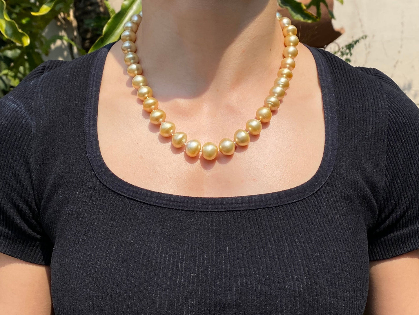 Estate, 18K gold freshwater pearl necklace by Jack Friedman