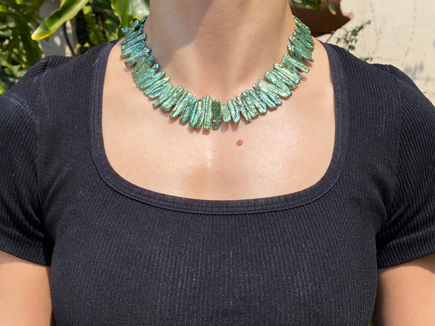 Estate, 9K gold freshwater pearl necklace by Jack Friedman