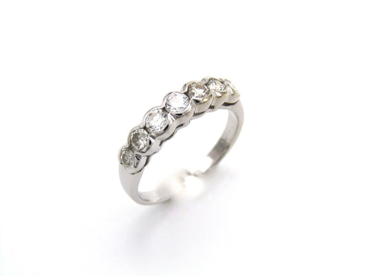 Estate, 18K gold diamond half eternity ring