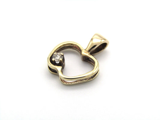 Vintage, 9K gold diamond 'apple' pendant