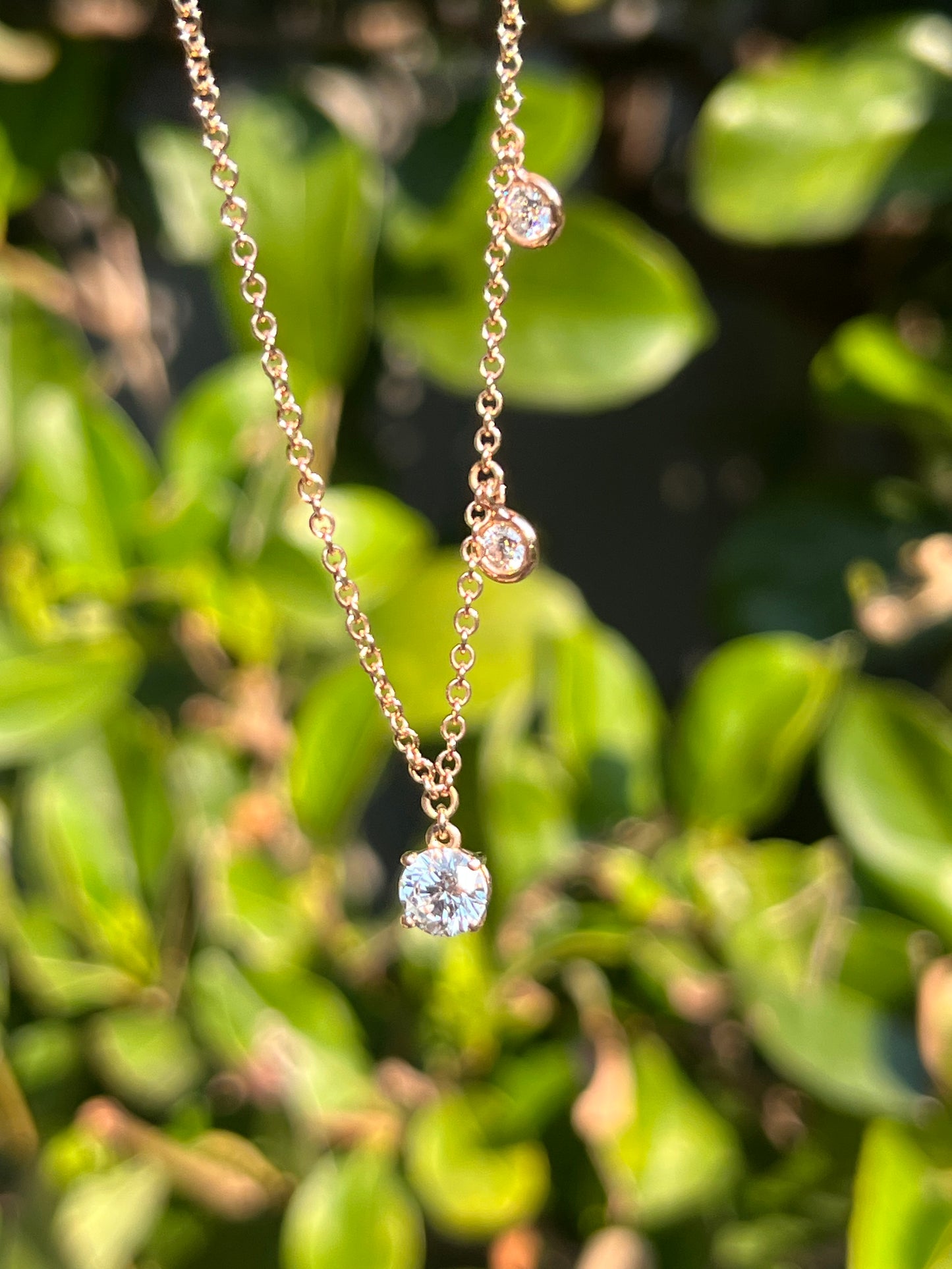 Estate, 18K gold diamond necklace