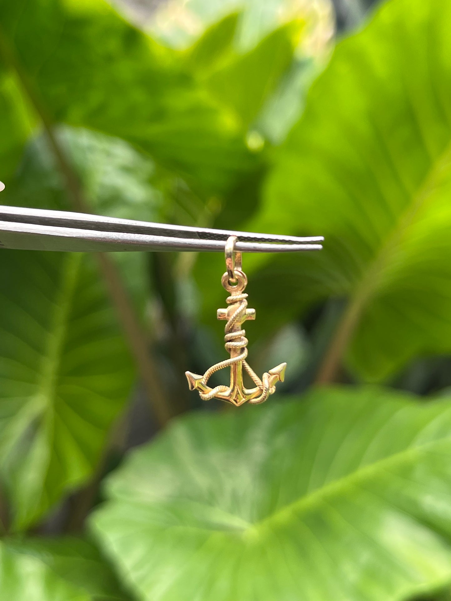Vintage, 9K gold anchor and rope pendant, Italy