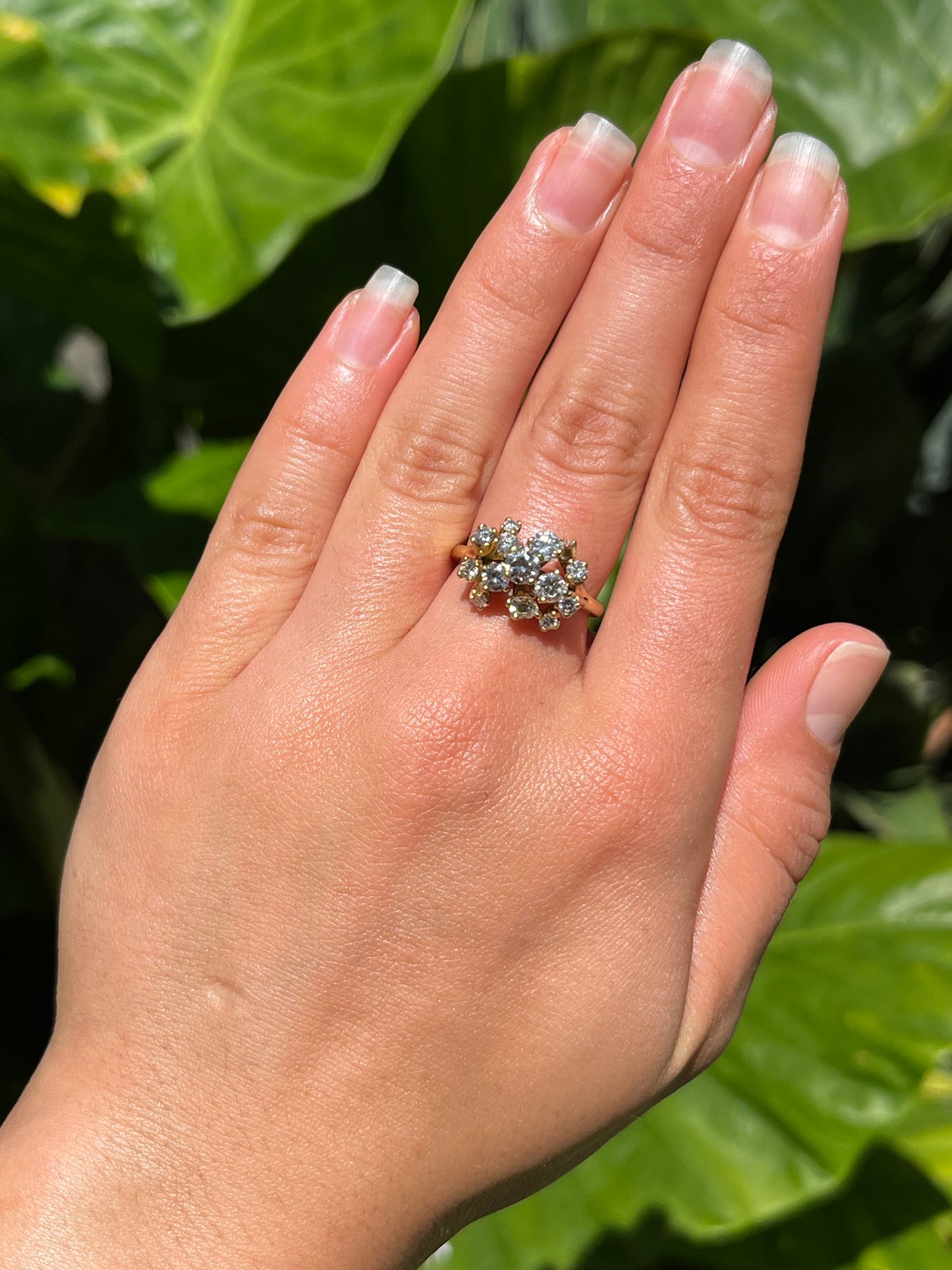 Mid-century, 18K gold diamond ring