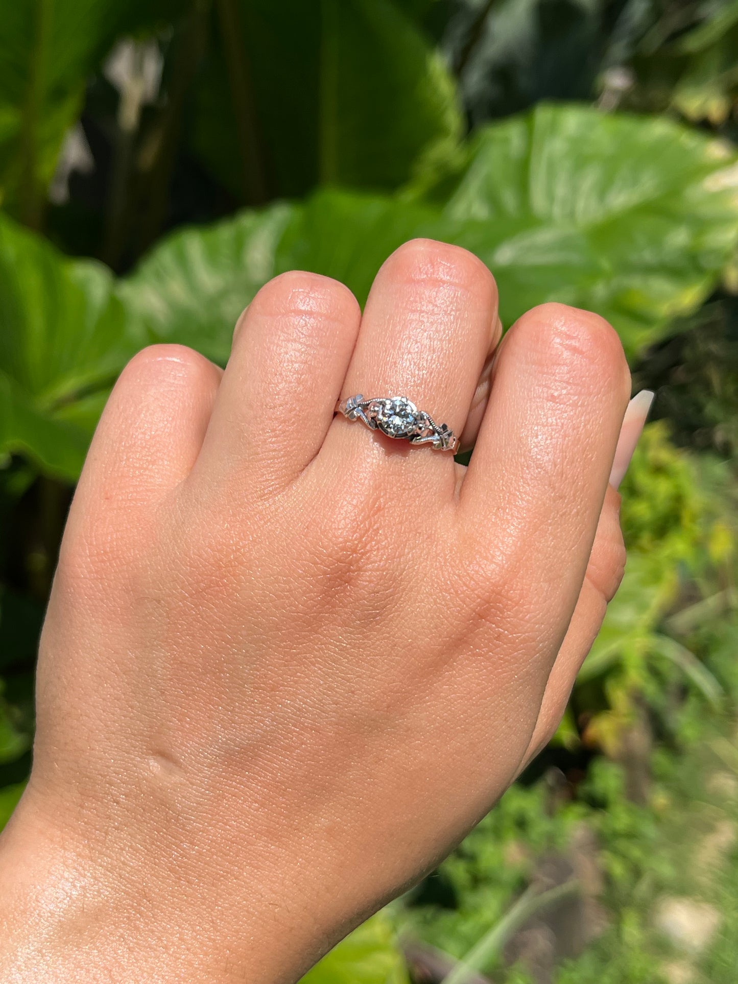Mid-century, 9K gold diamond ring
