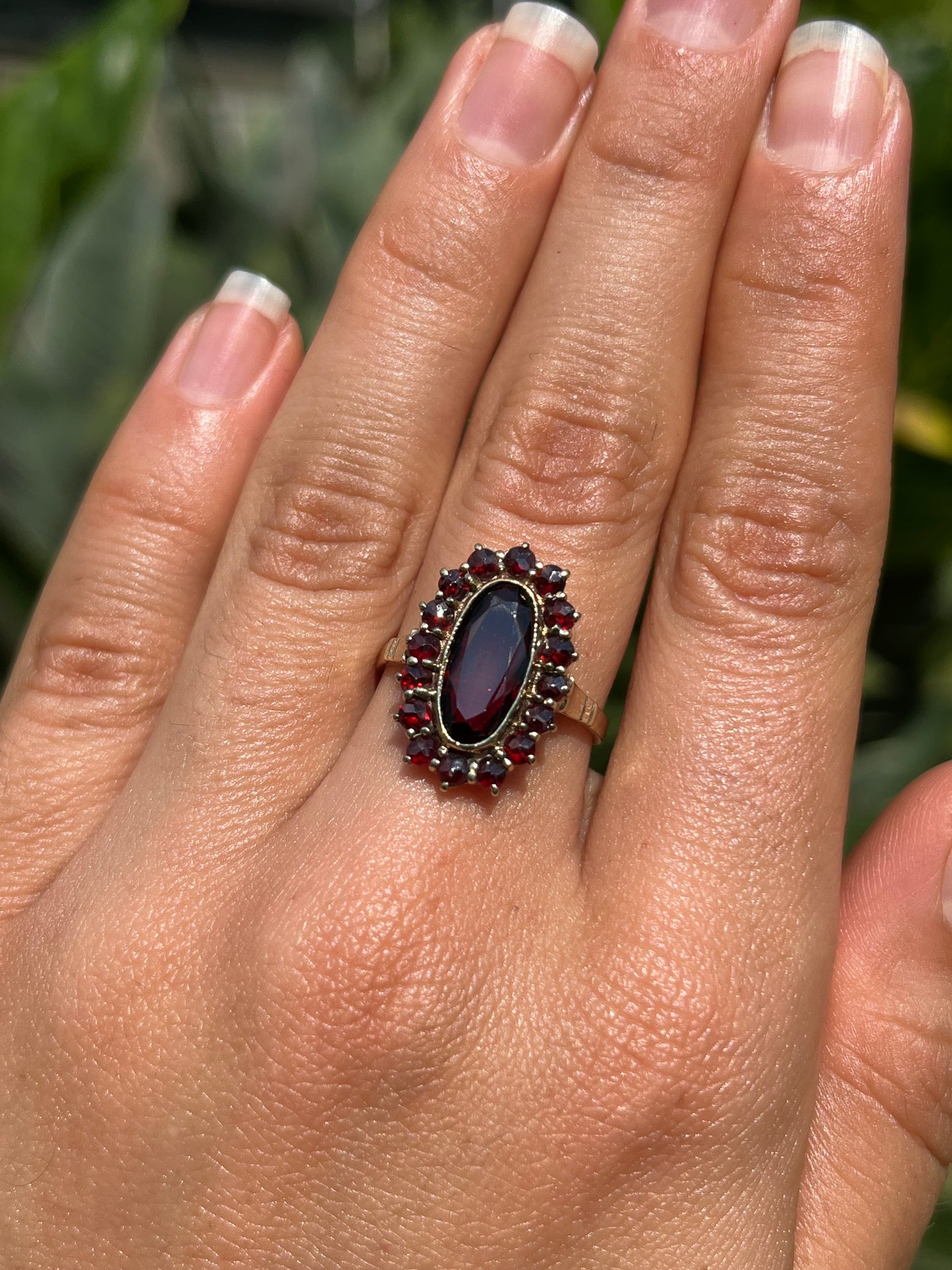 Edwardian, 8K gold Bohemian garnet ring