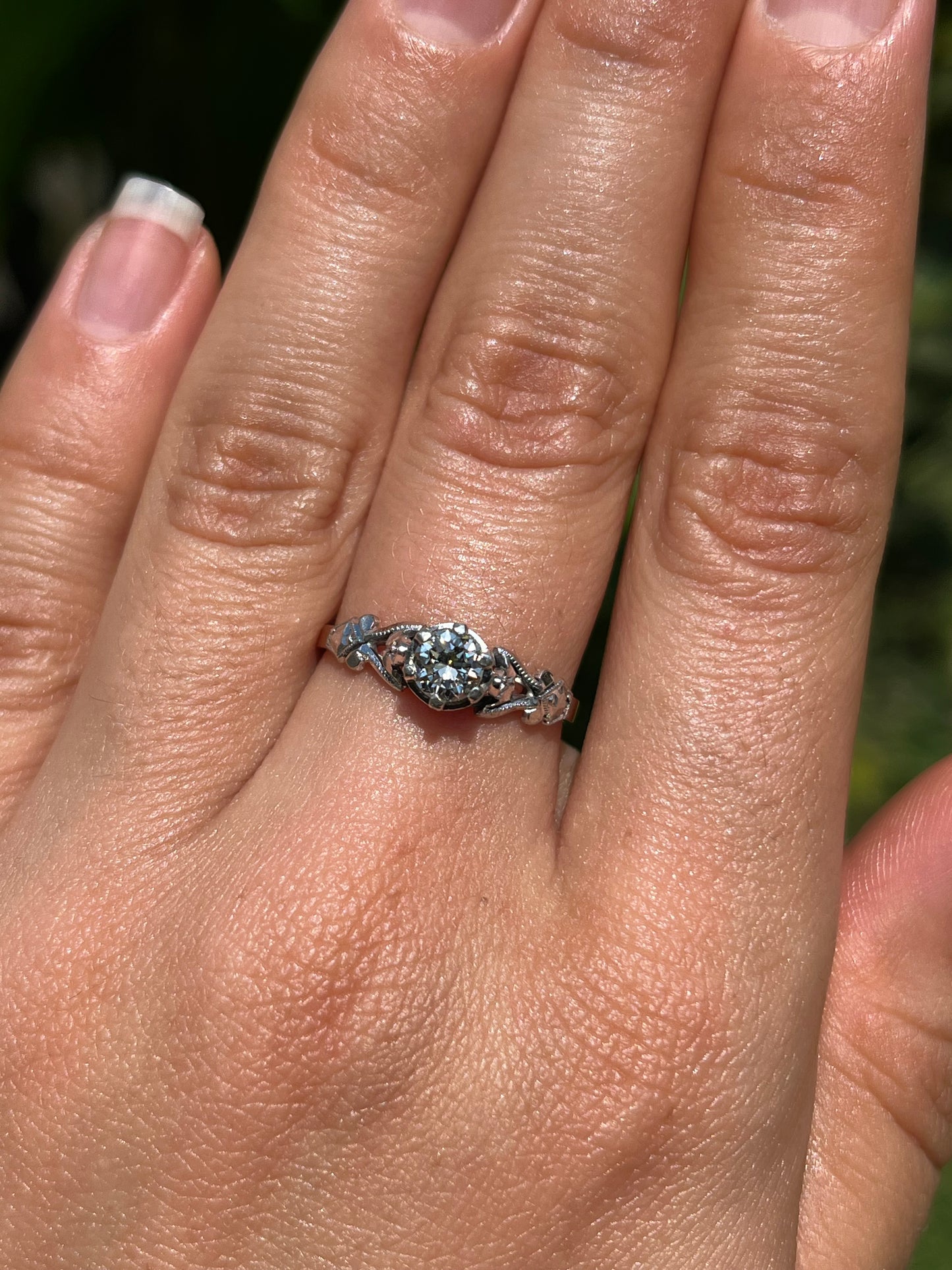 Mid-century, 9K gold diamond ring