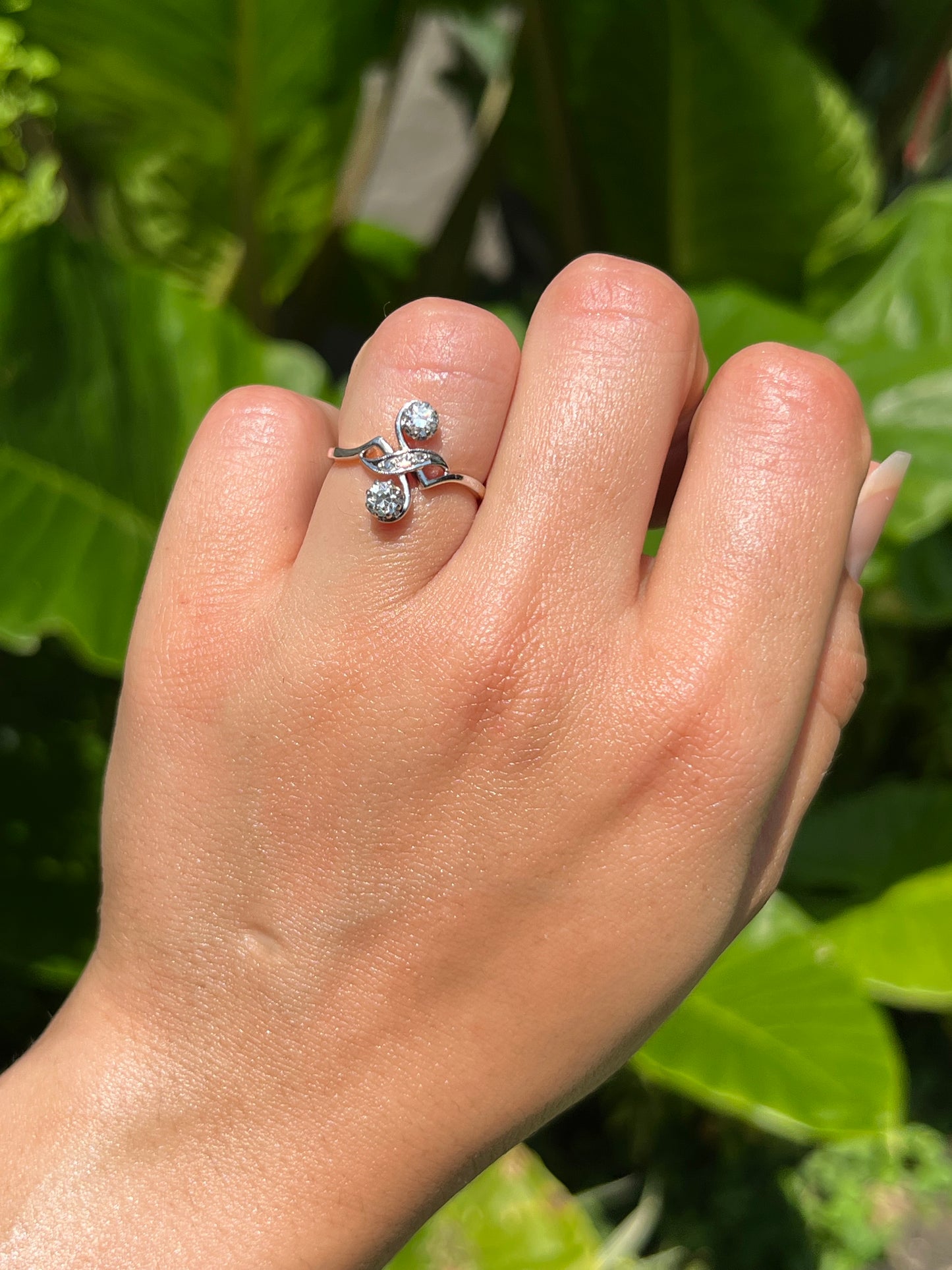 Edwardian, 14K gold diamond ring