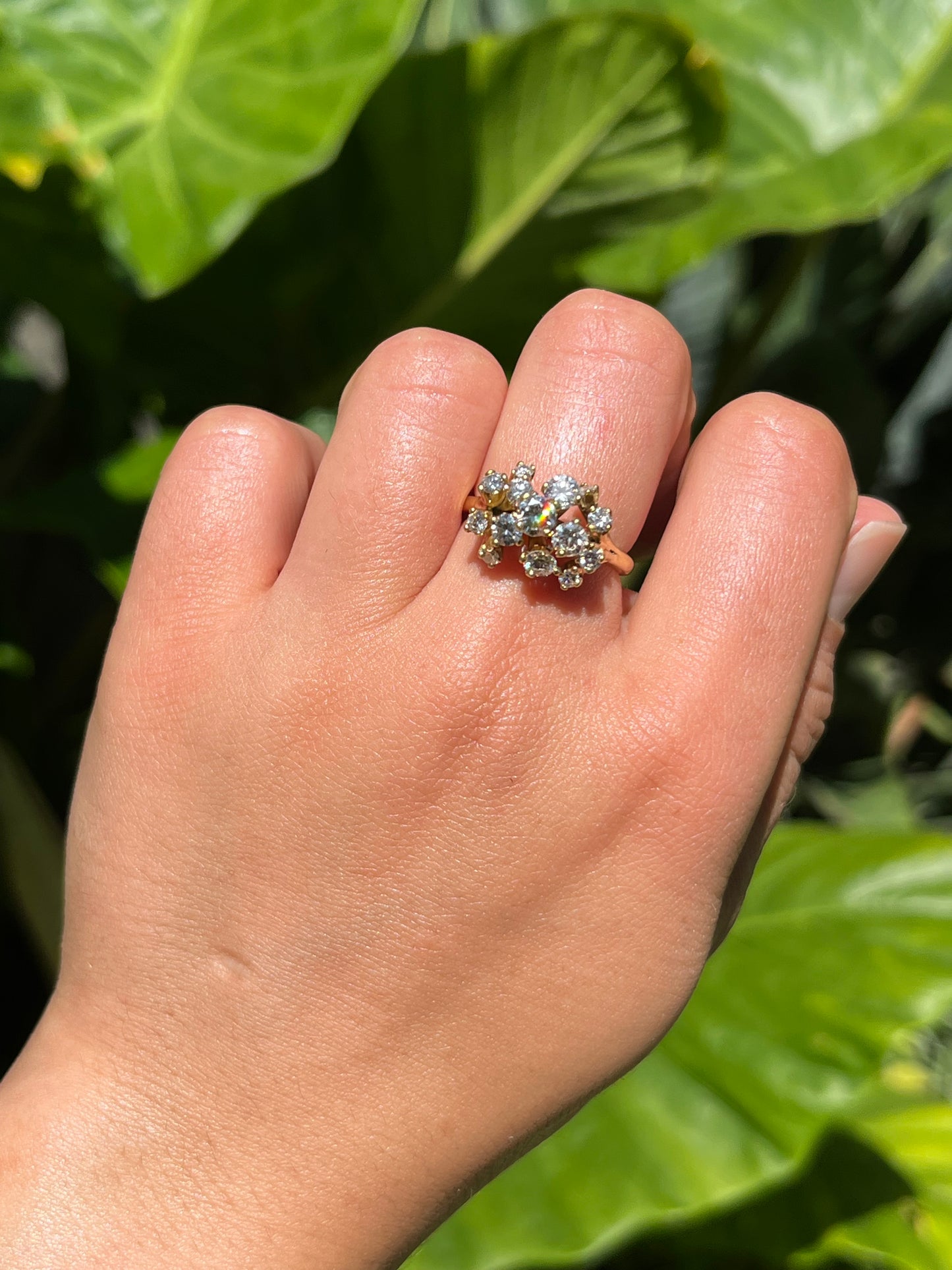 Mid-century, 18K gold diamond ring