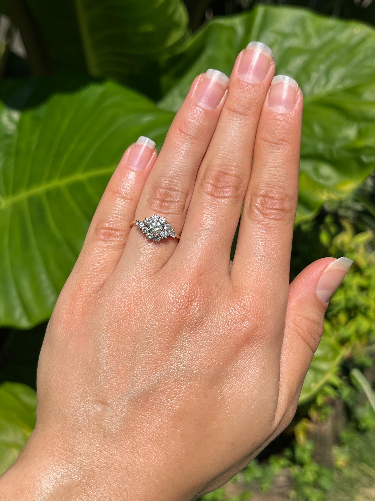 Vintage, 18K gold diamond engagement ring