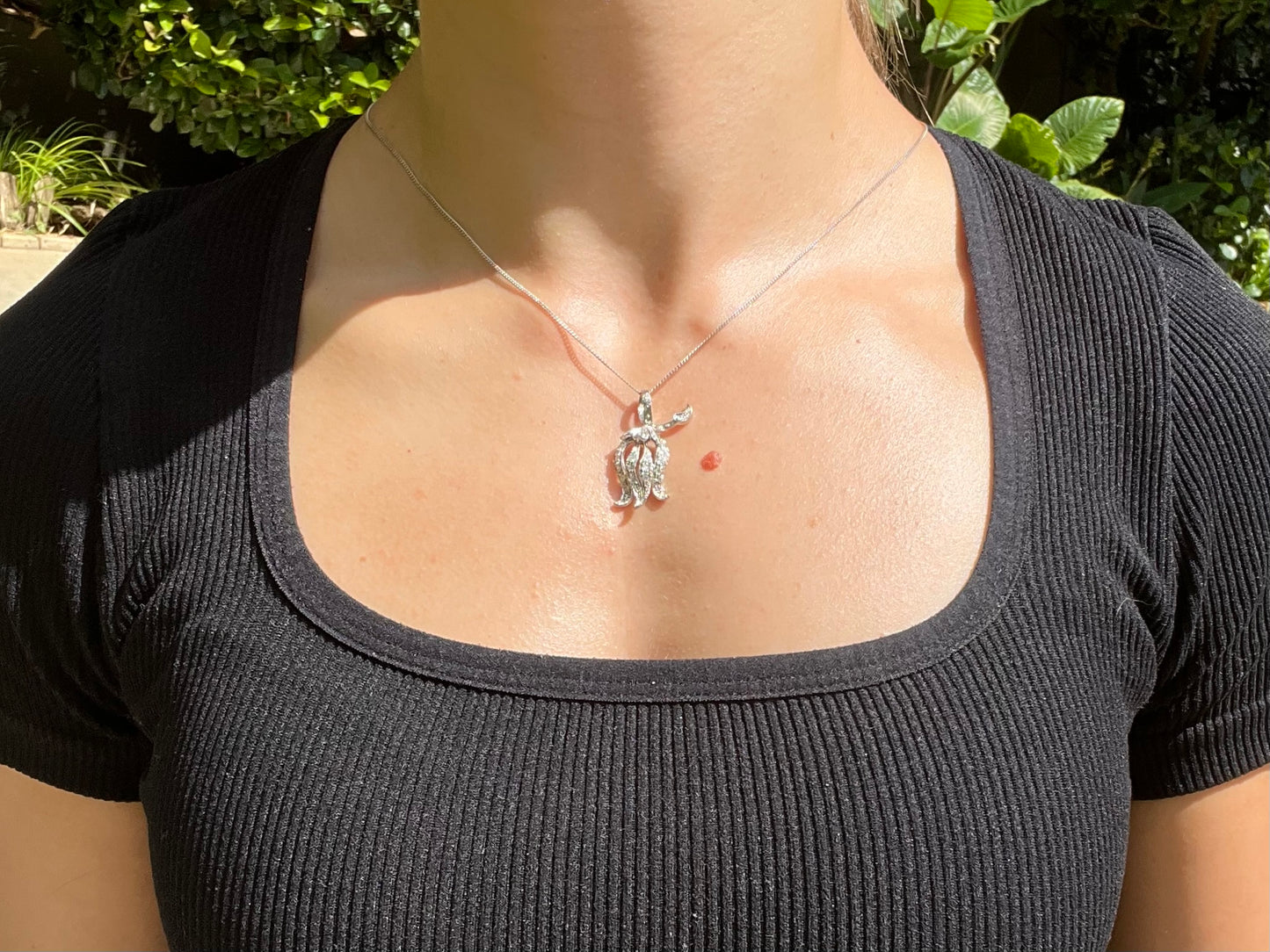 Edwardian, 9K gold diamond pendant
