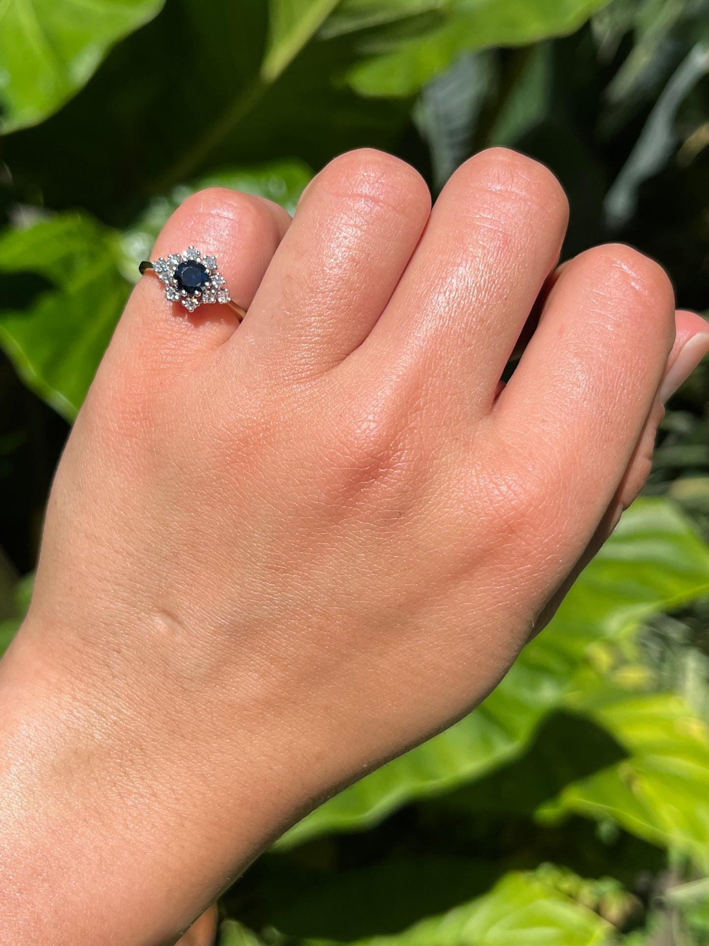 Mid-century, 14K gold sapphire and diamond ring