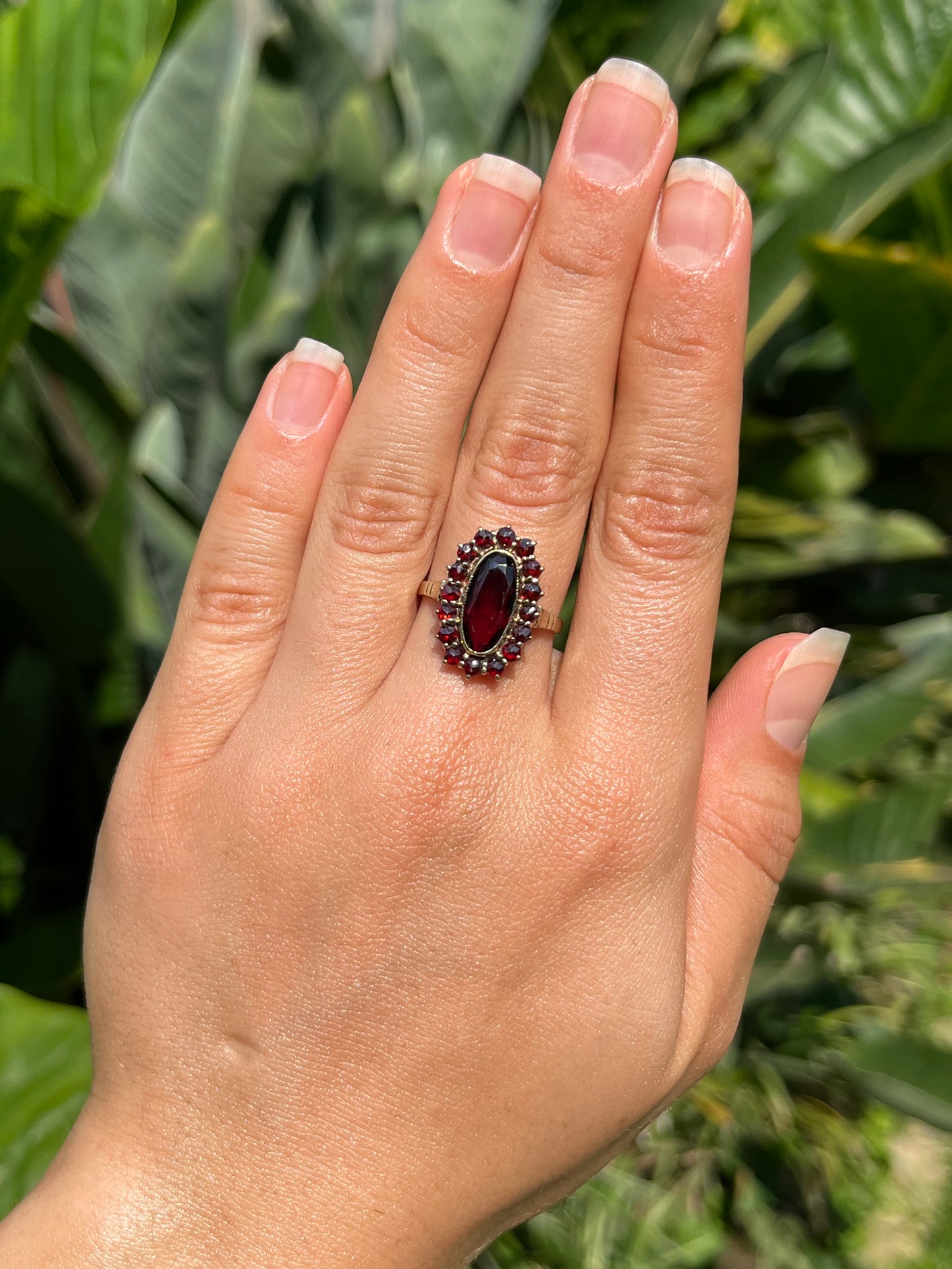 Edwardian, 8K gold Bohemian garnet ring