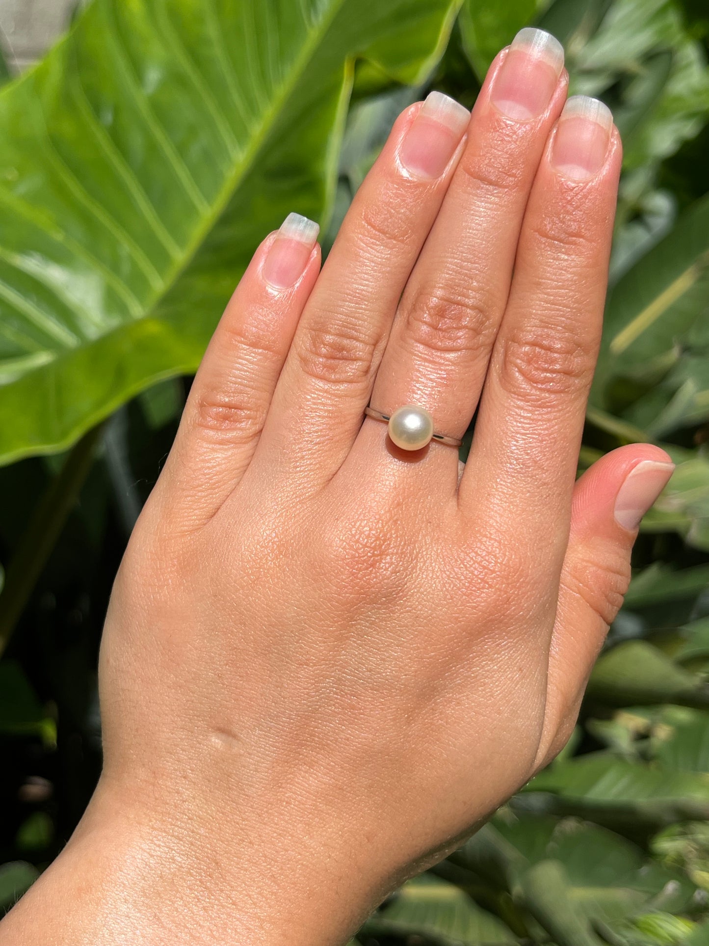 Vintage, 18K gold Akoya pearl ring
