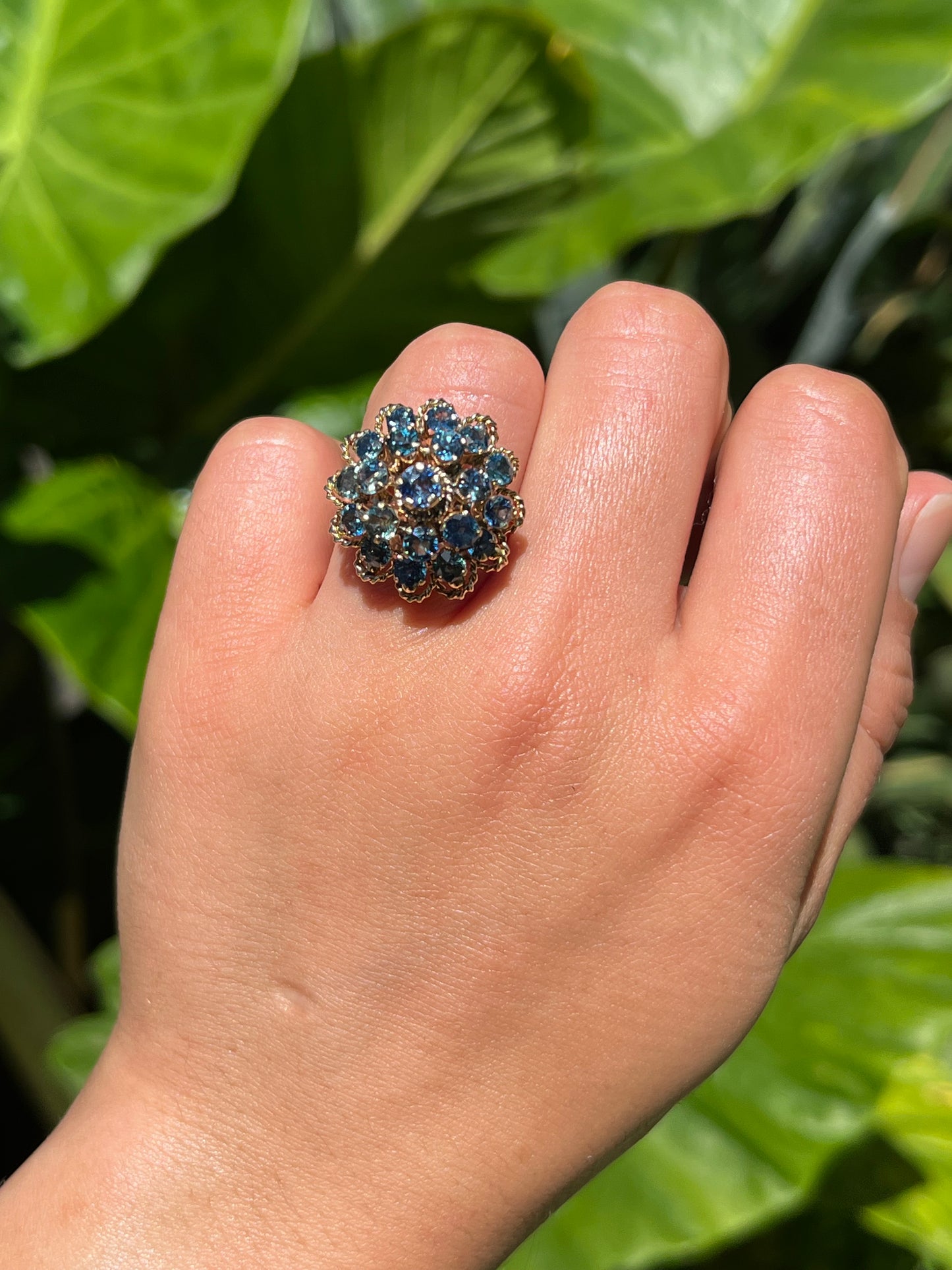 Mid-century, 9K gold 'Thai Princess' sapphire ring
