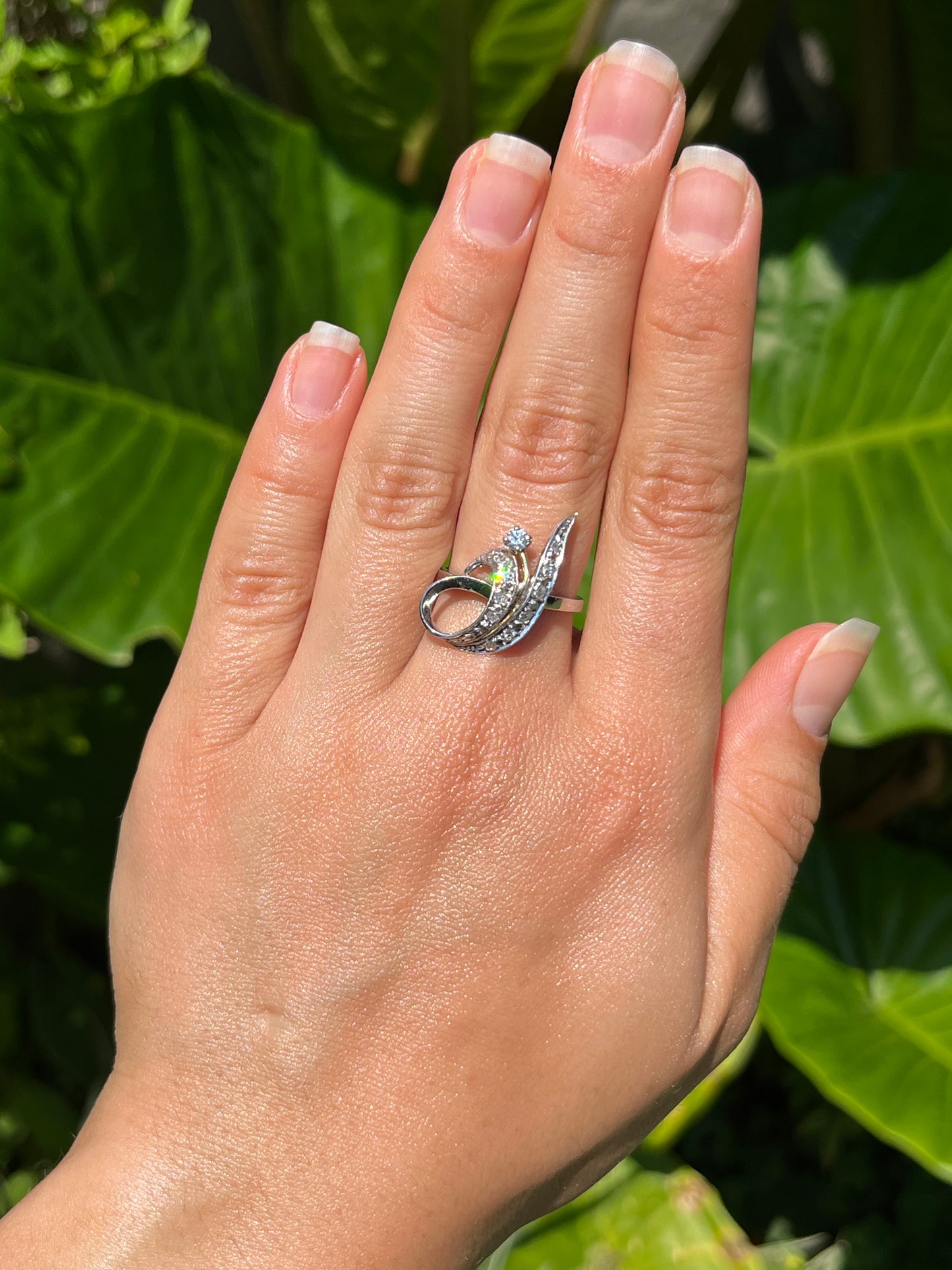 Edwardian, 18K gold diamond 'tulip' ring
