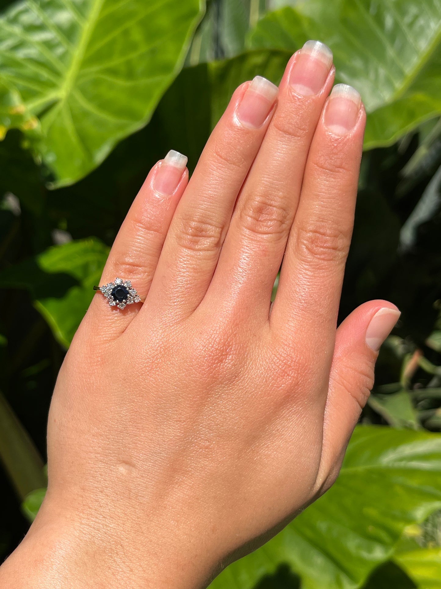 Mid-century, 14K gold sapphire and diamond ring