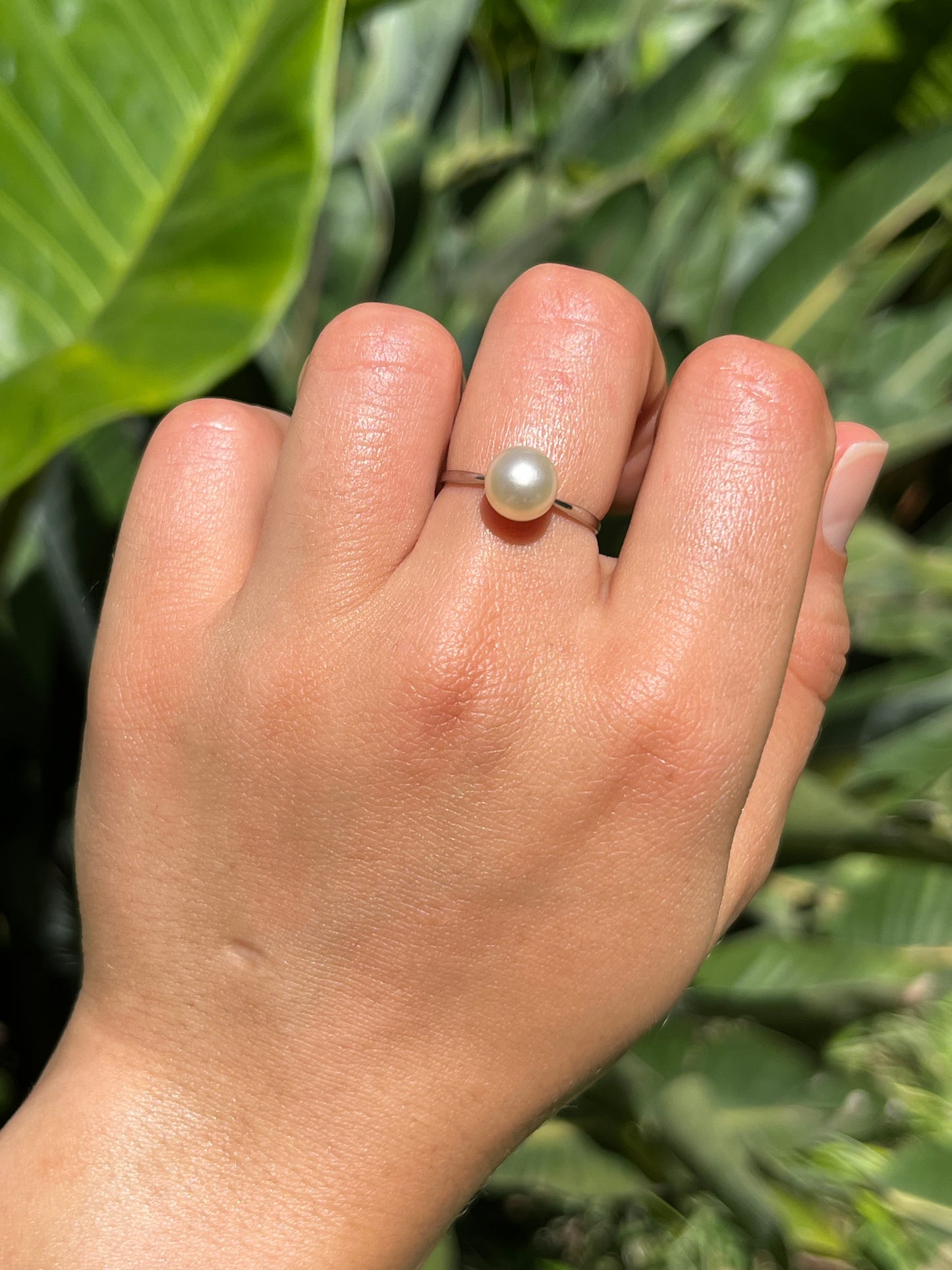 Vintage, 18K gold Akoya pearl ring