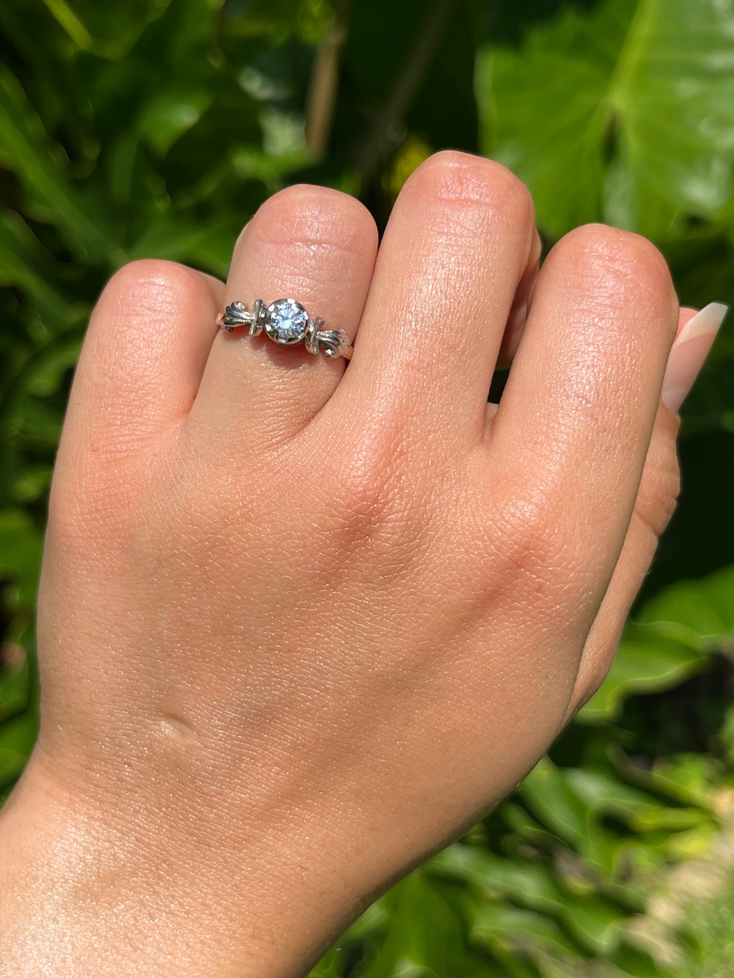 Mid-century, 18K gold diamond engagement ring, South African, 1958