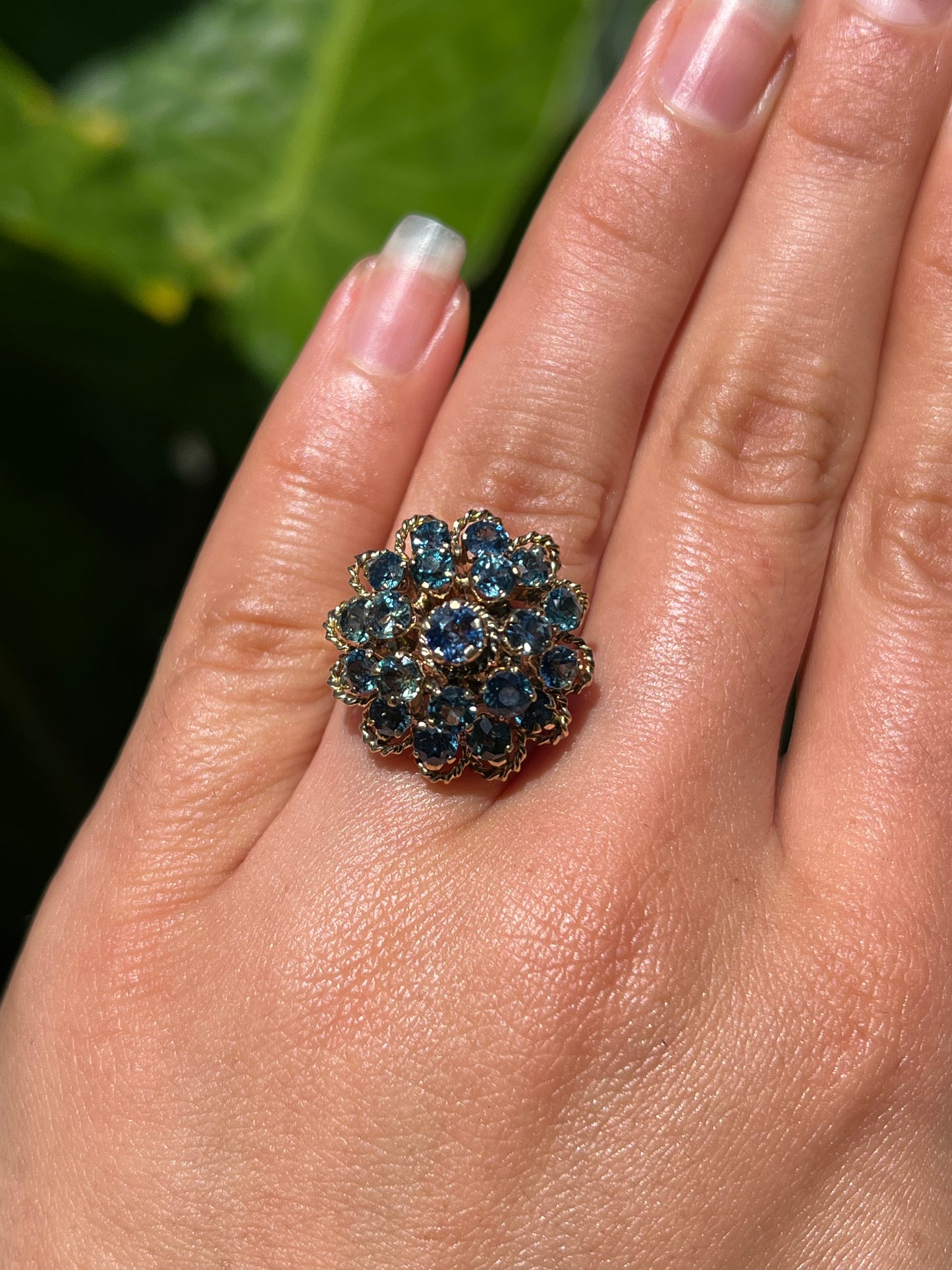 Mid-century, 9K gold 'Thai Princess' sapphire ring