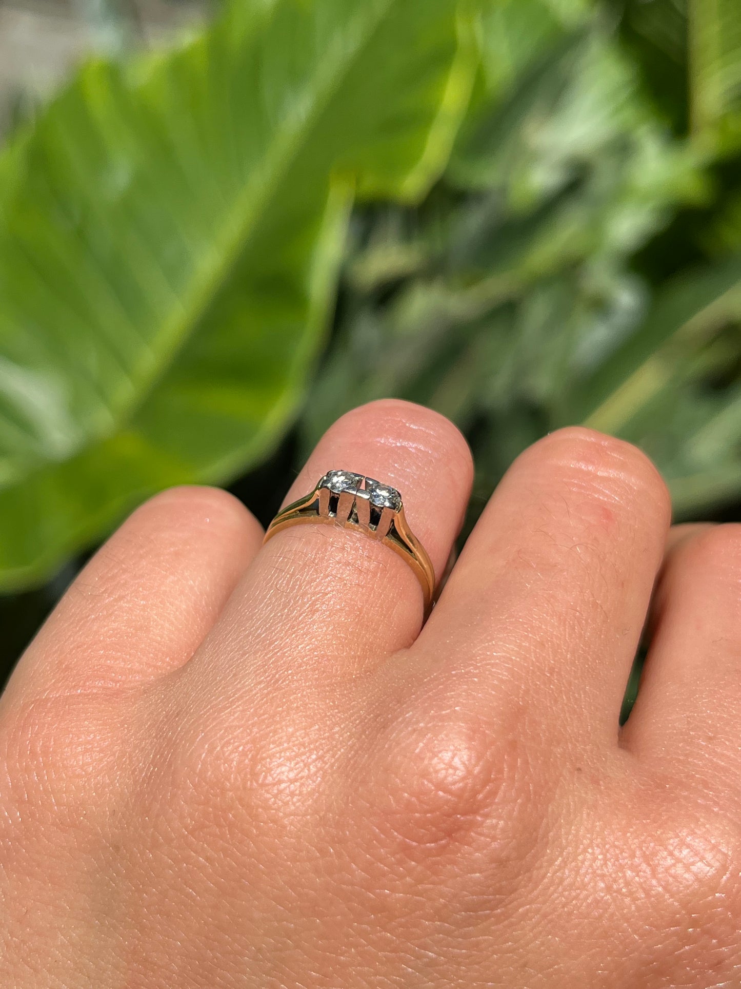 Vintage, 18K gold diamond ring