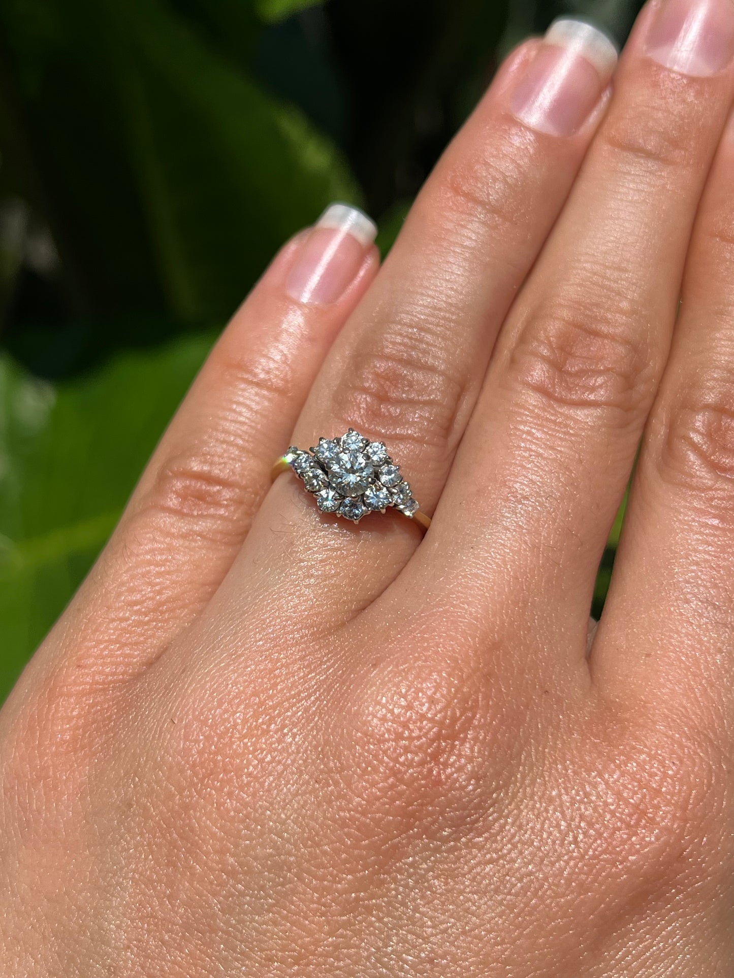 Vintage, 18K gold diamond engagement ring