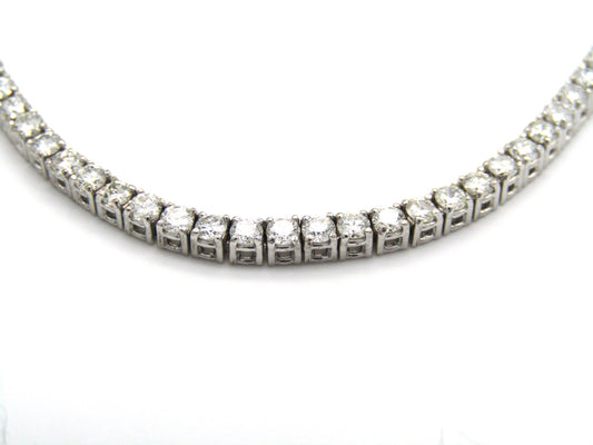18K gold 8.4ctw diamond tennis necklace