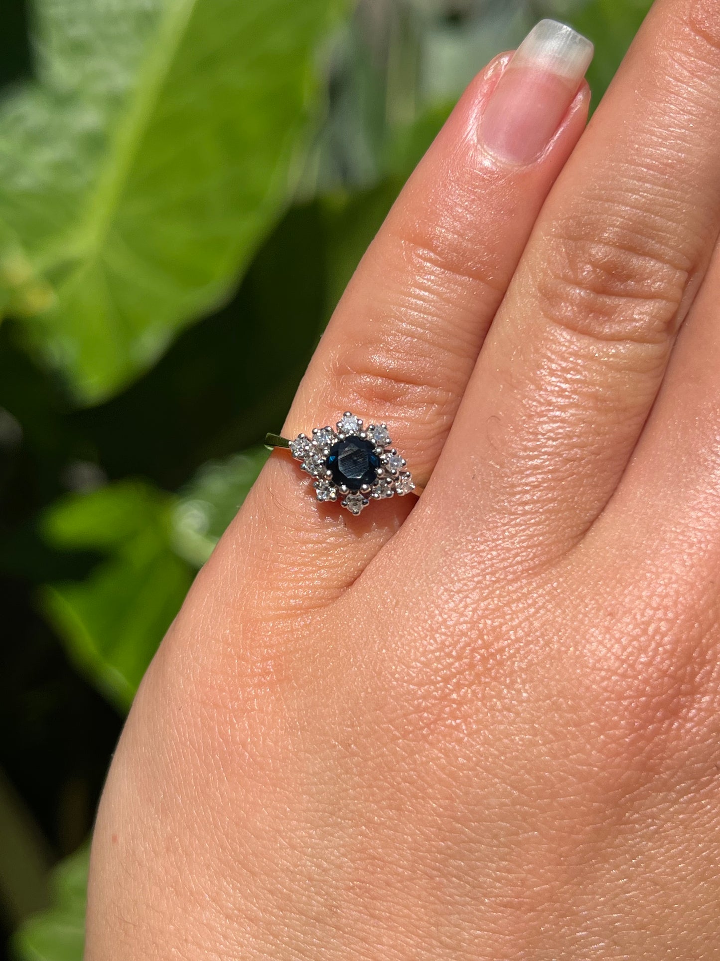 Mid-century, 14K gold sapphire and diamond ring