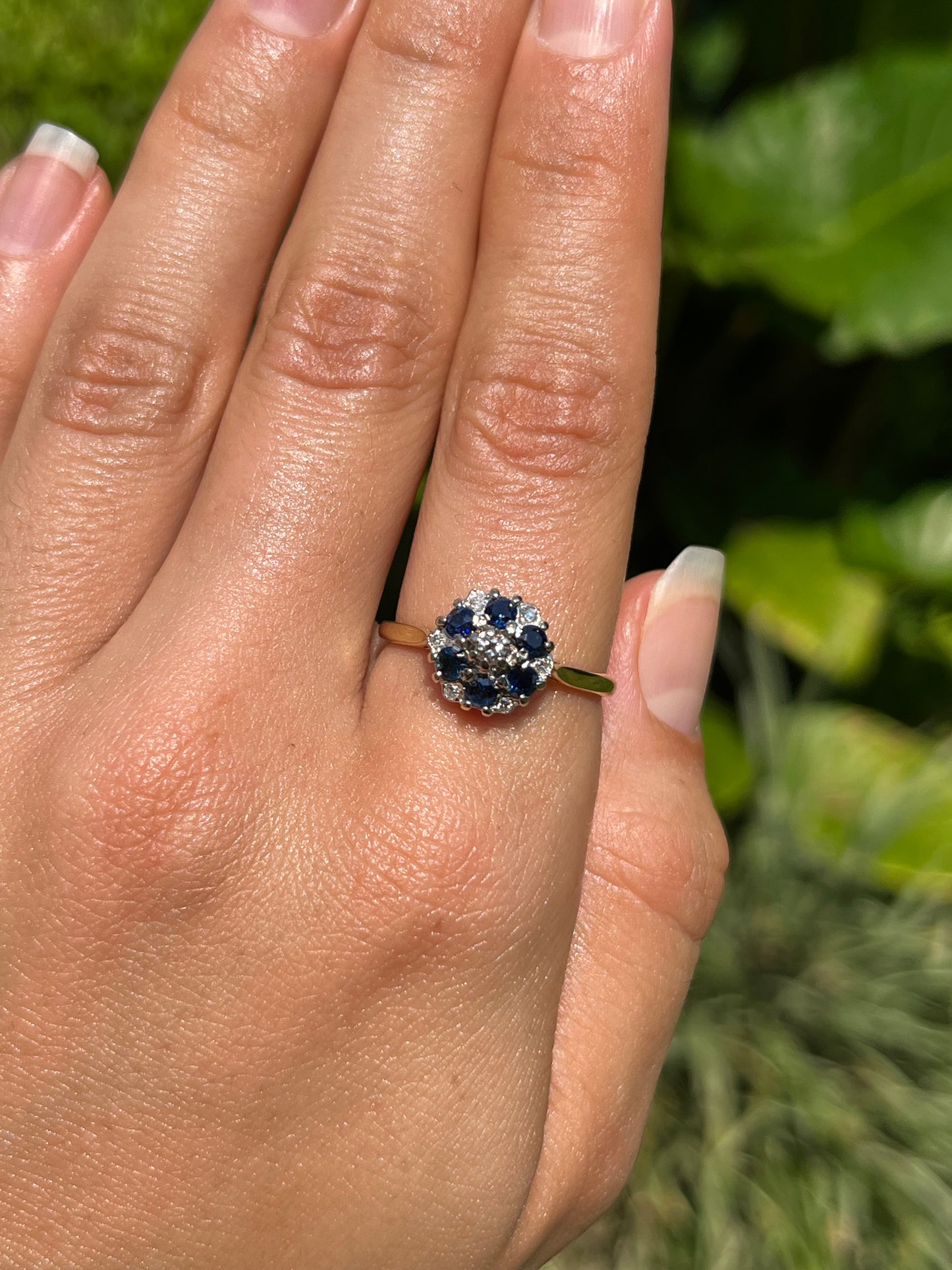 Vintage, 18K gold sapphire and diamond ring, Birmingham, 1971, by CPS Jewellery Company Ltd