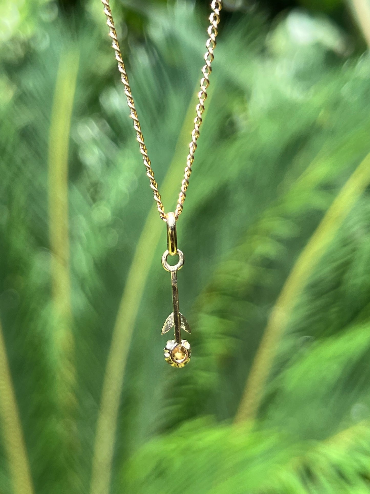 Antique, 14K gold diamond lavaliere pendant, Netherlands.