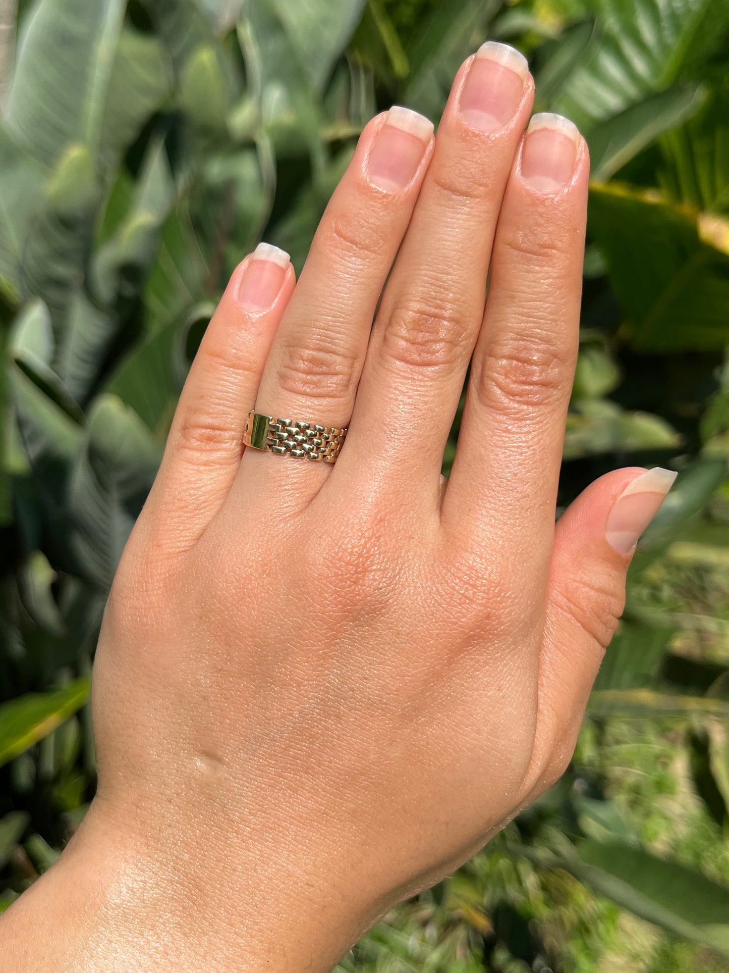 Estate, 9K gold cable mesh ring
