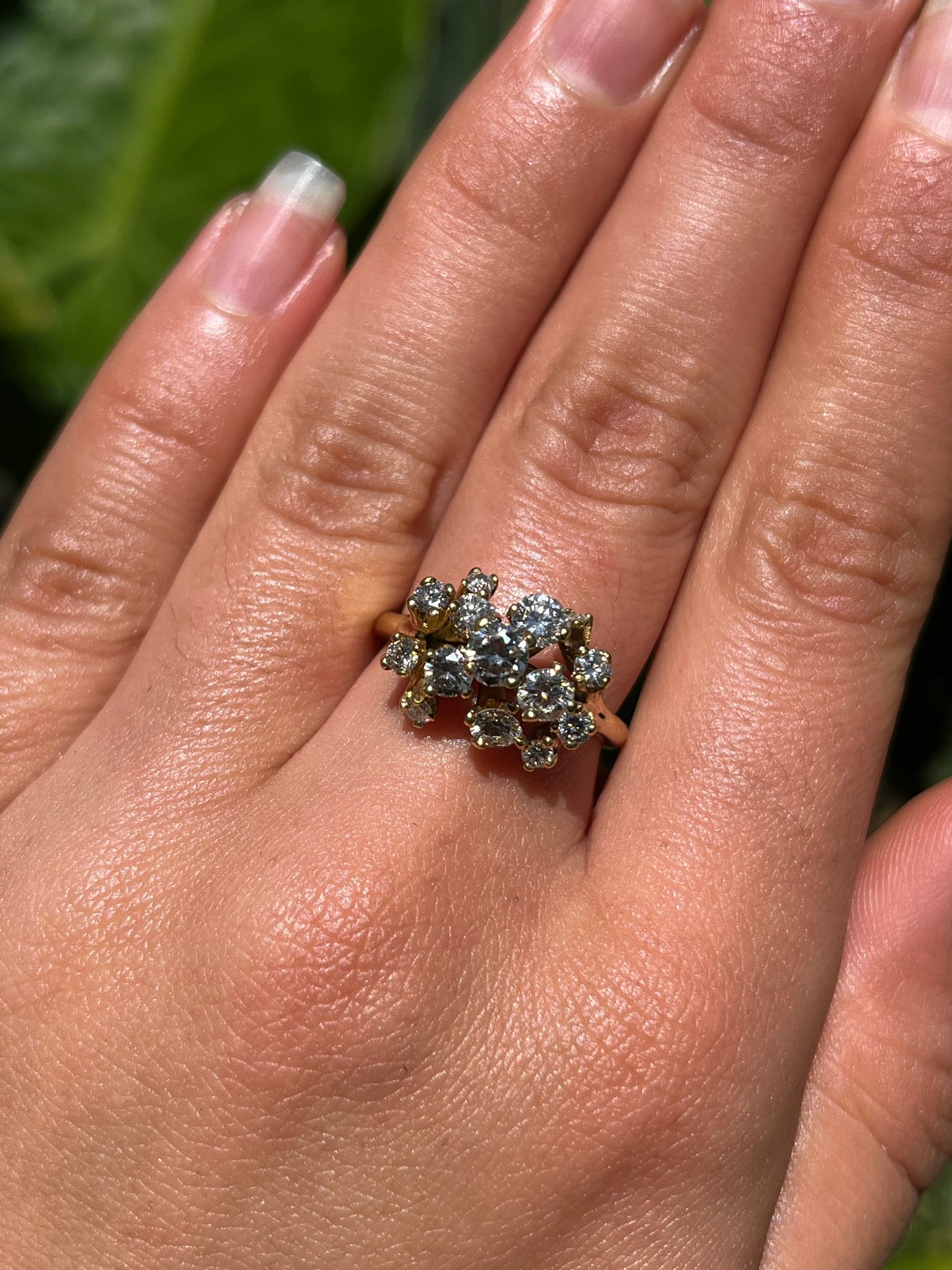 Mid-century, 18K gold diamond ring