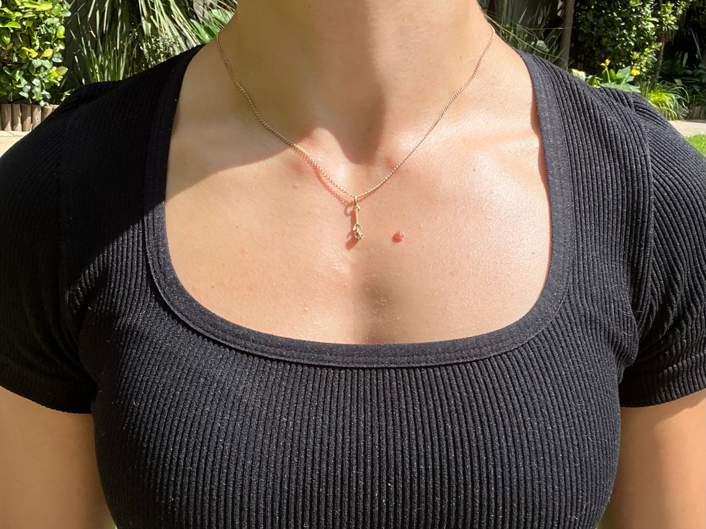 Antique, 14K gold diamond lavaliere pendant, Netherlands.