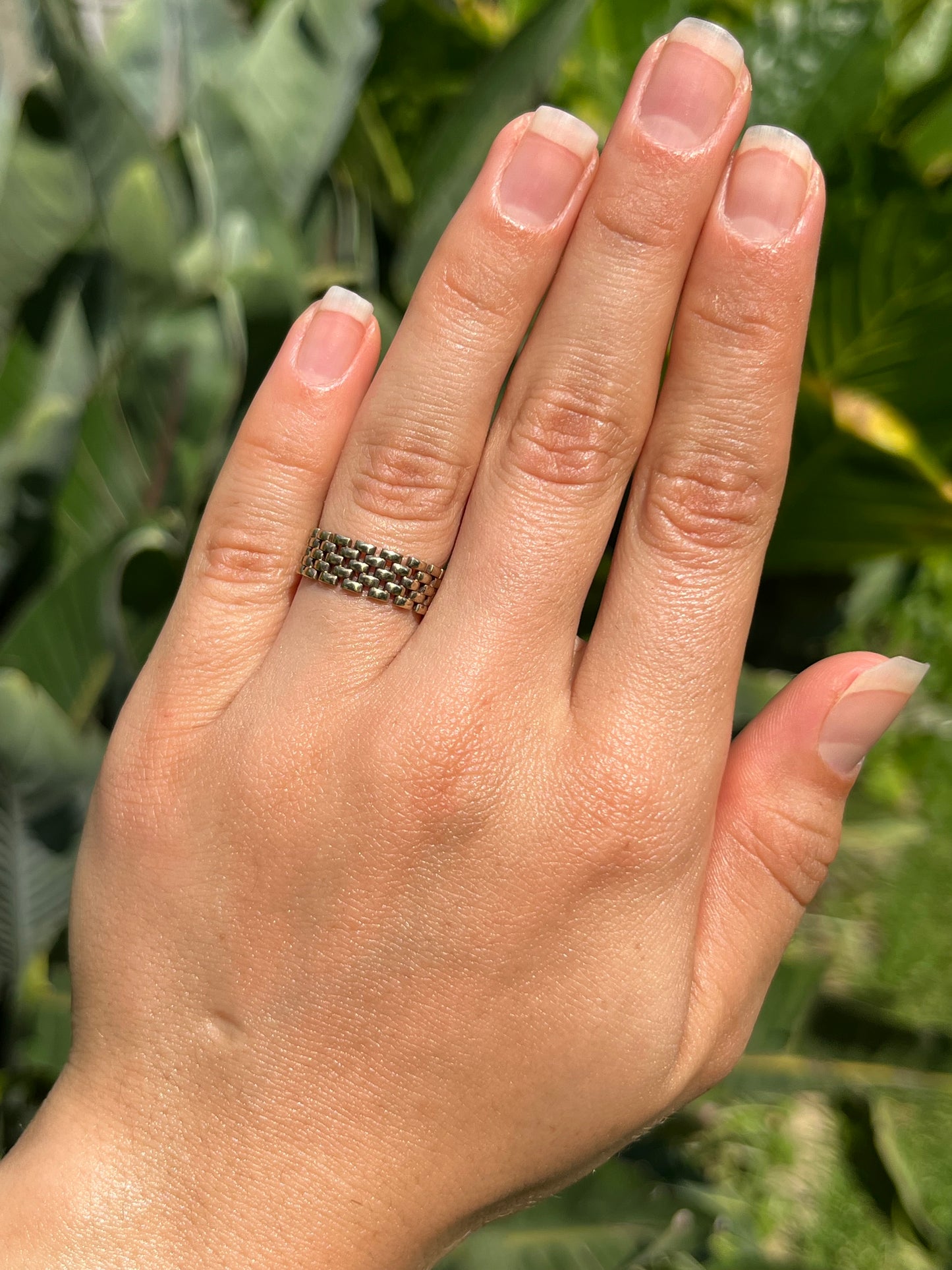Estate, 9K gold cable mesh ring