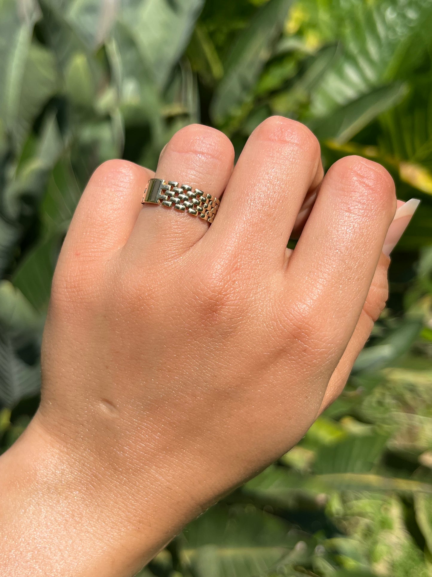 Estate, 9K gold cable mesh ring