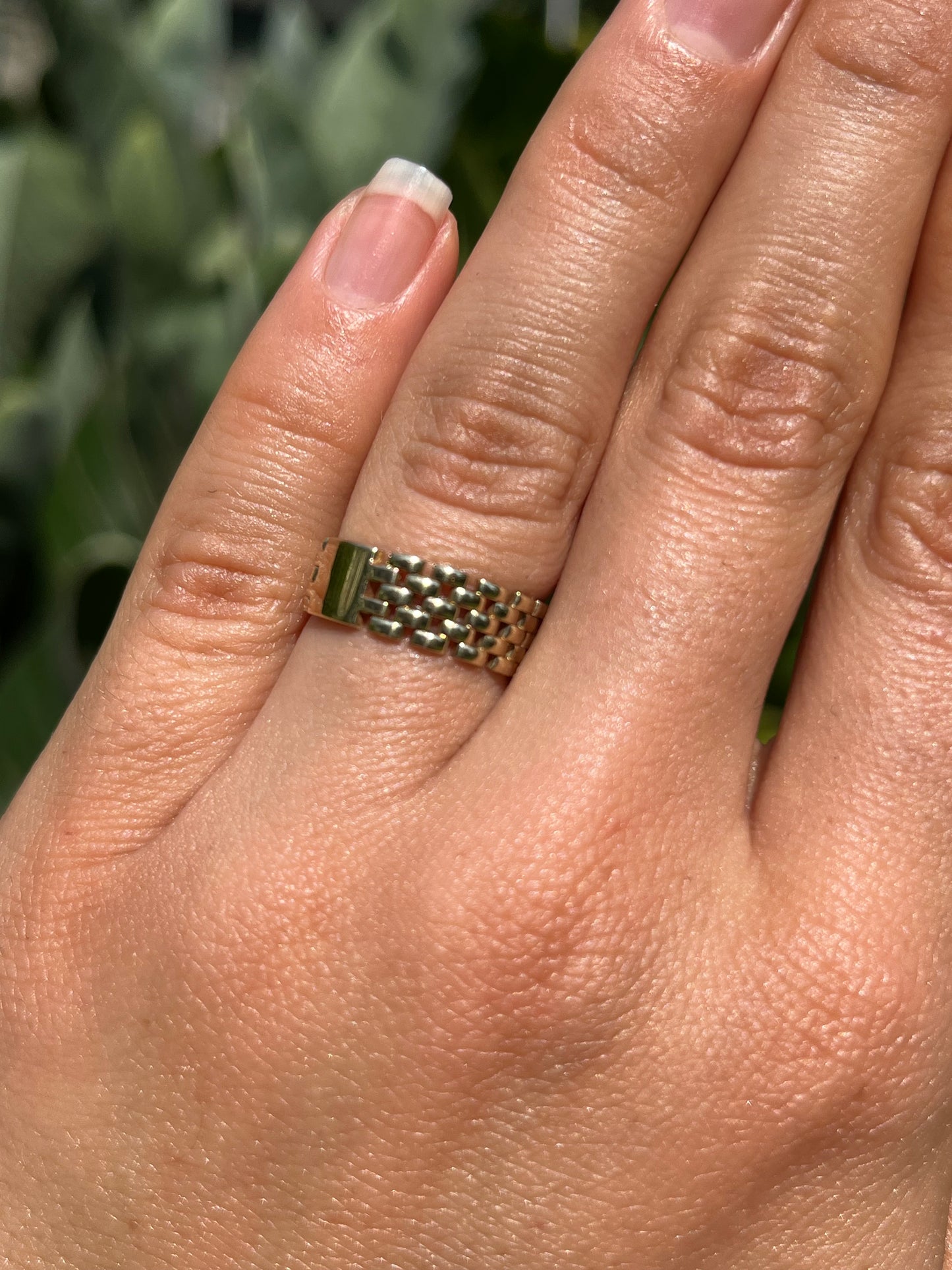 Estate, 9K gold cable mesh ring