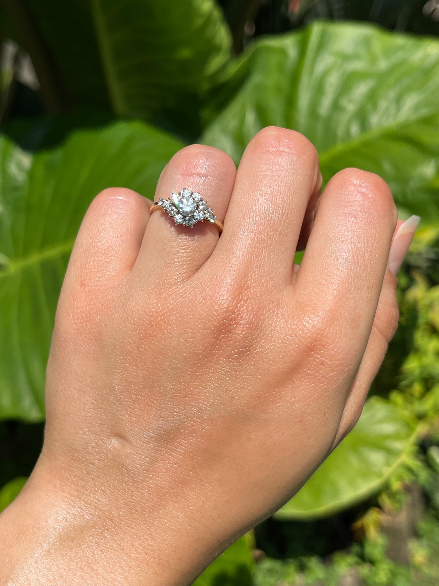 Vintage, 18K gold diamond engagement ring