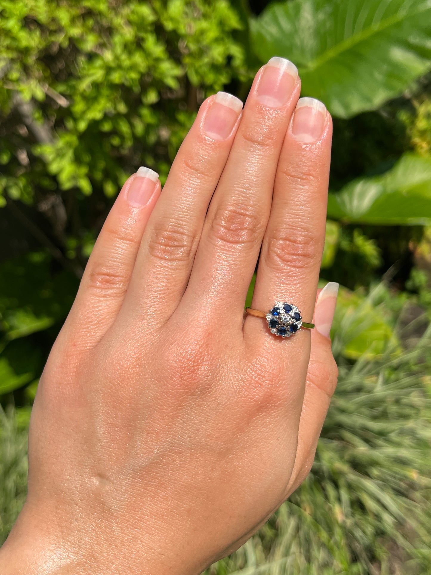Vintage, 18K gold sapphire and diamond ring, Birmingham, 1971, by CPS Jewellery Company Ltd