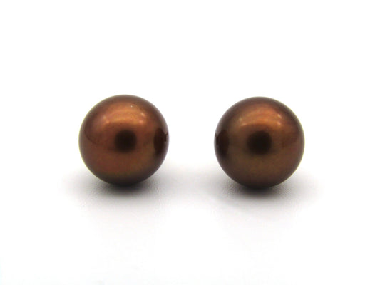 Estate, 9K gold Akoya pearl stud earrings by Jack Friedman