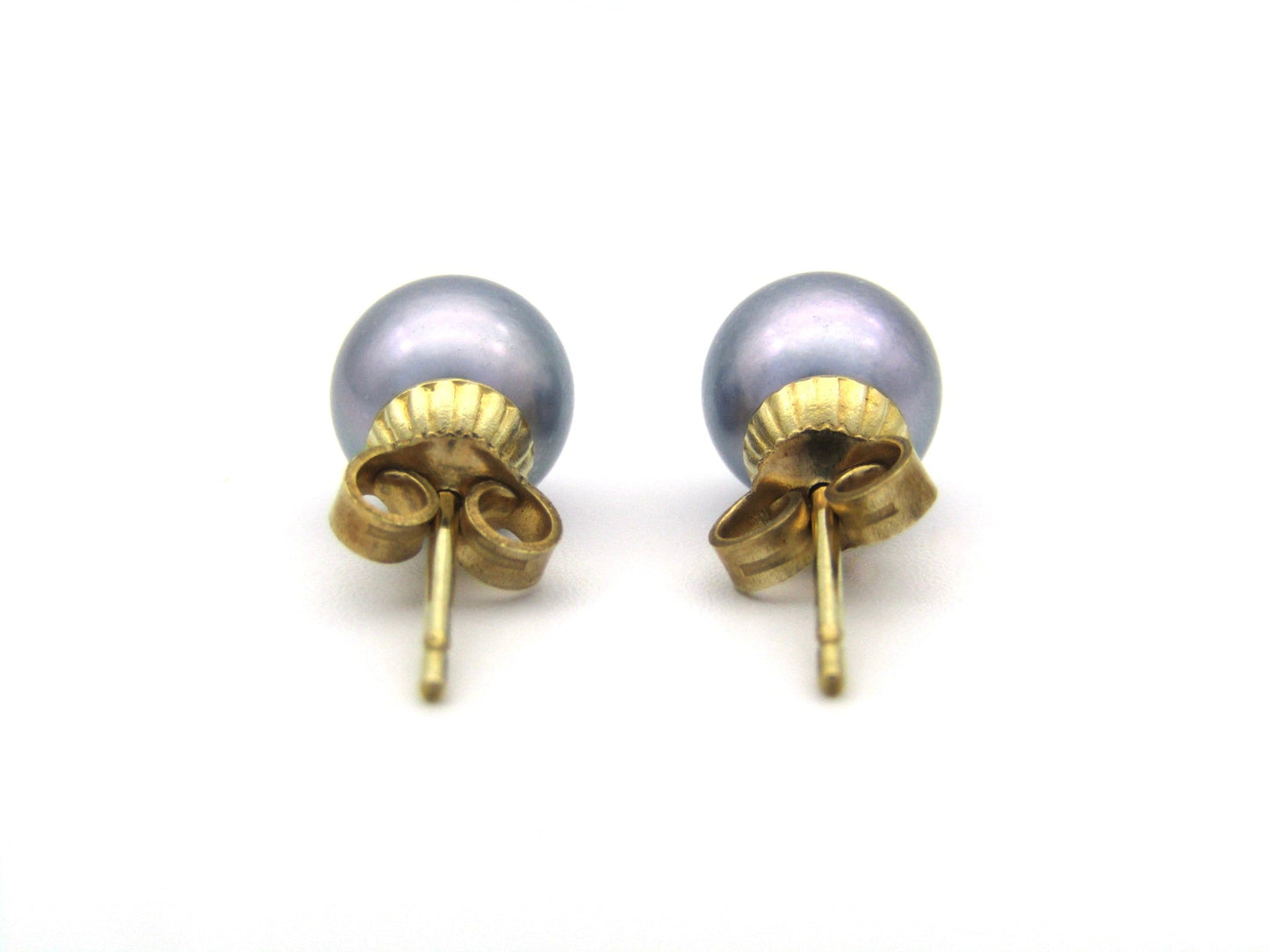 Estate, 9K gold Akoya pearl stud earrings by Jack Friedman