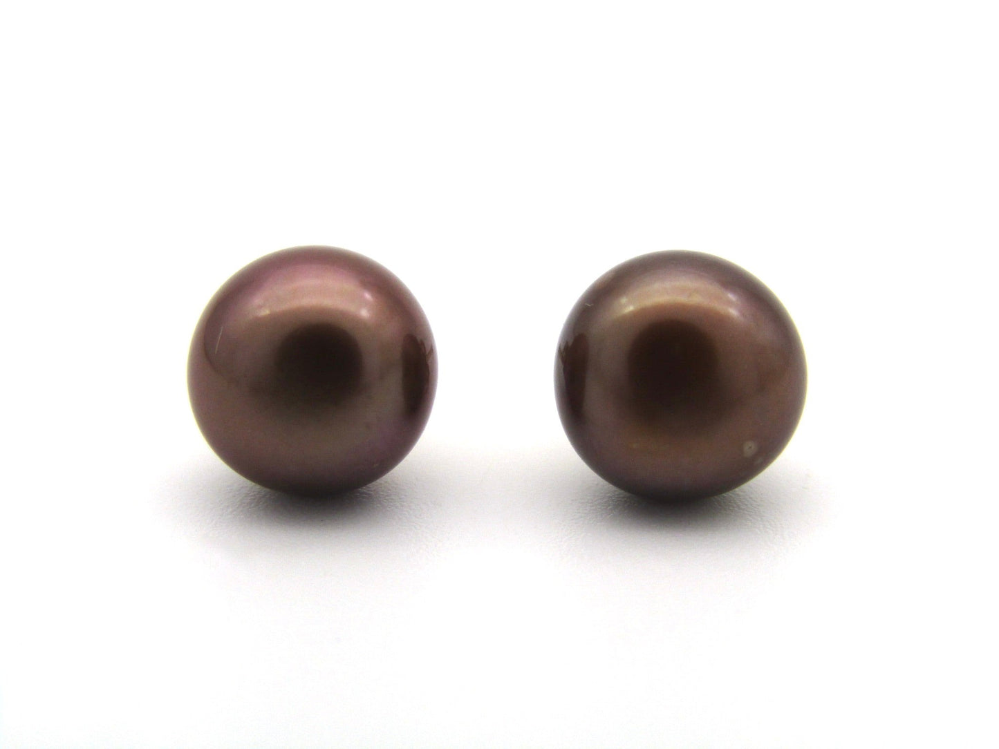Estate, 9K gold freshwater pearl stud earrings by Jack Friedman
