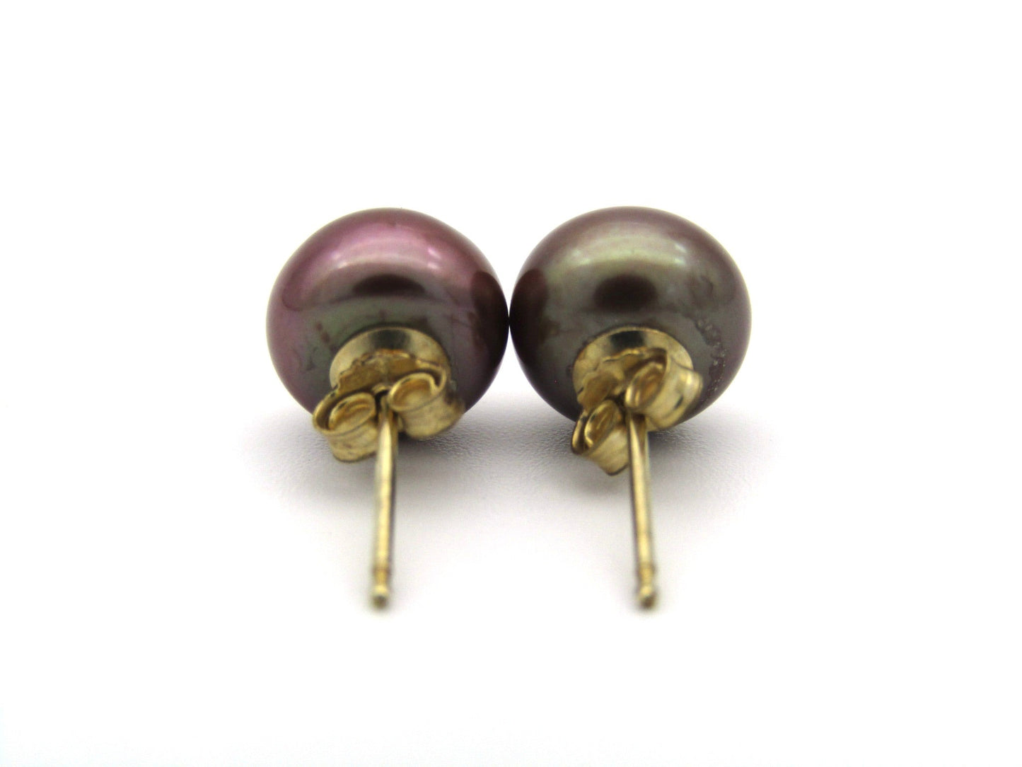 Estate, 9K gold freshwater pearl stud earrings by Jack Friedman