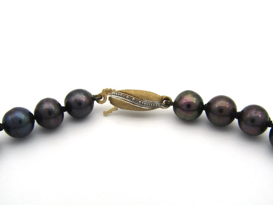 Estate, 9K gold freshwater pearl necklace by Jack Friedman