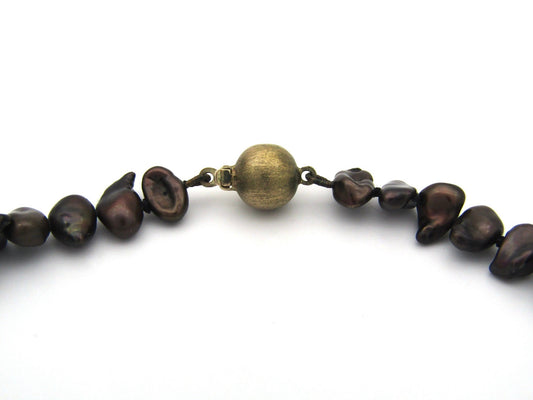 Estate, 9K gold freshwater pearl necklace by Jack Friedman