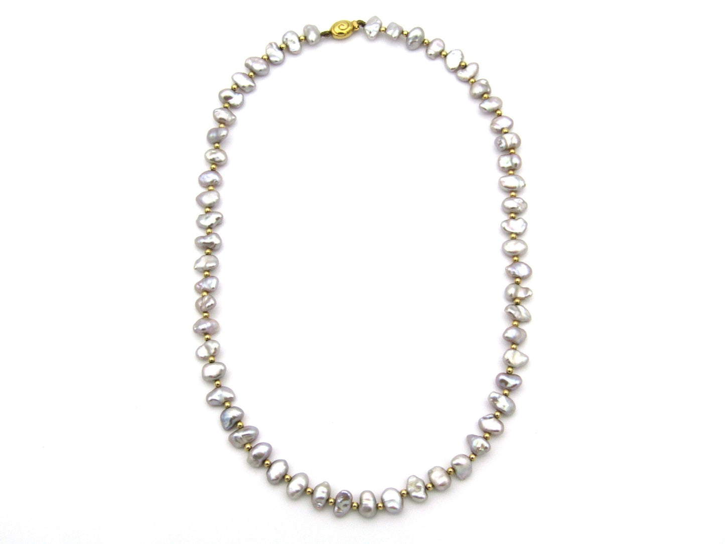 Vintage, 9K gold freshwater pearl necklace, circa 1970's, by Jack Friedman